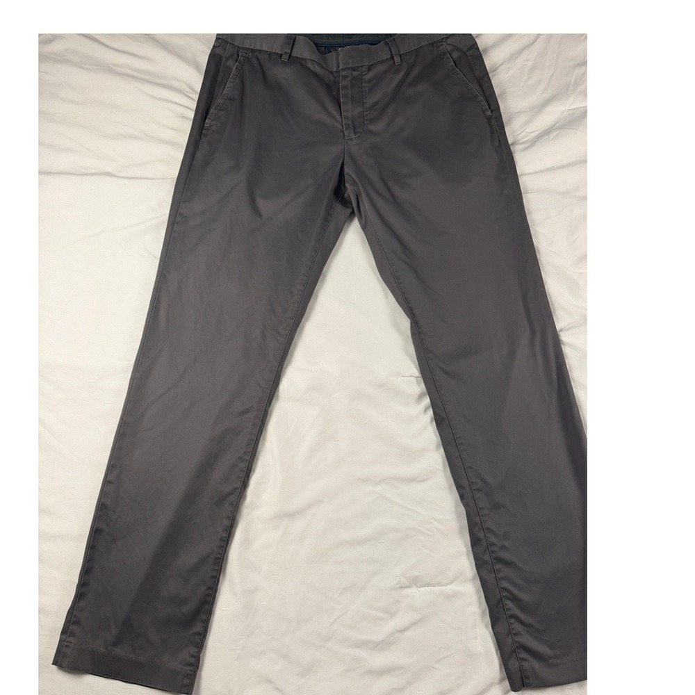 Bonobos Friday Chino Pants Mens 33x32 Charcoal Gray Slim Straight Cotton Stretch